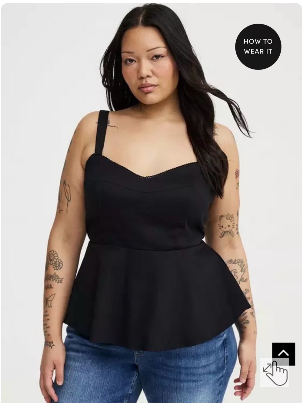 Torrid Black Peplum sweetheart cami